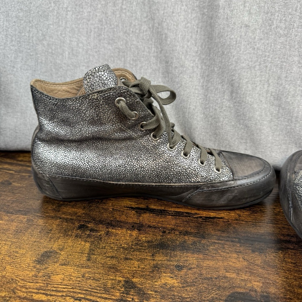 Candice‎ Cooper Dark-Gray Leather HighTop Sneakers Shoes Womens EUR 39/ US 7 - Picture 4 of 16